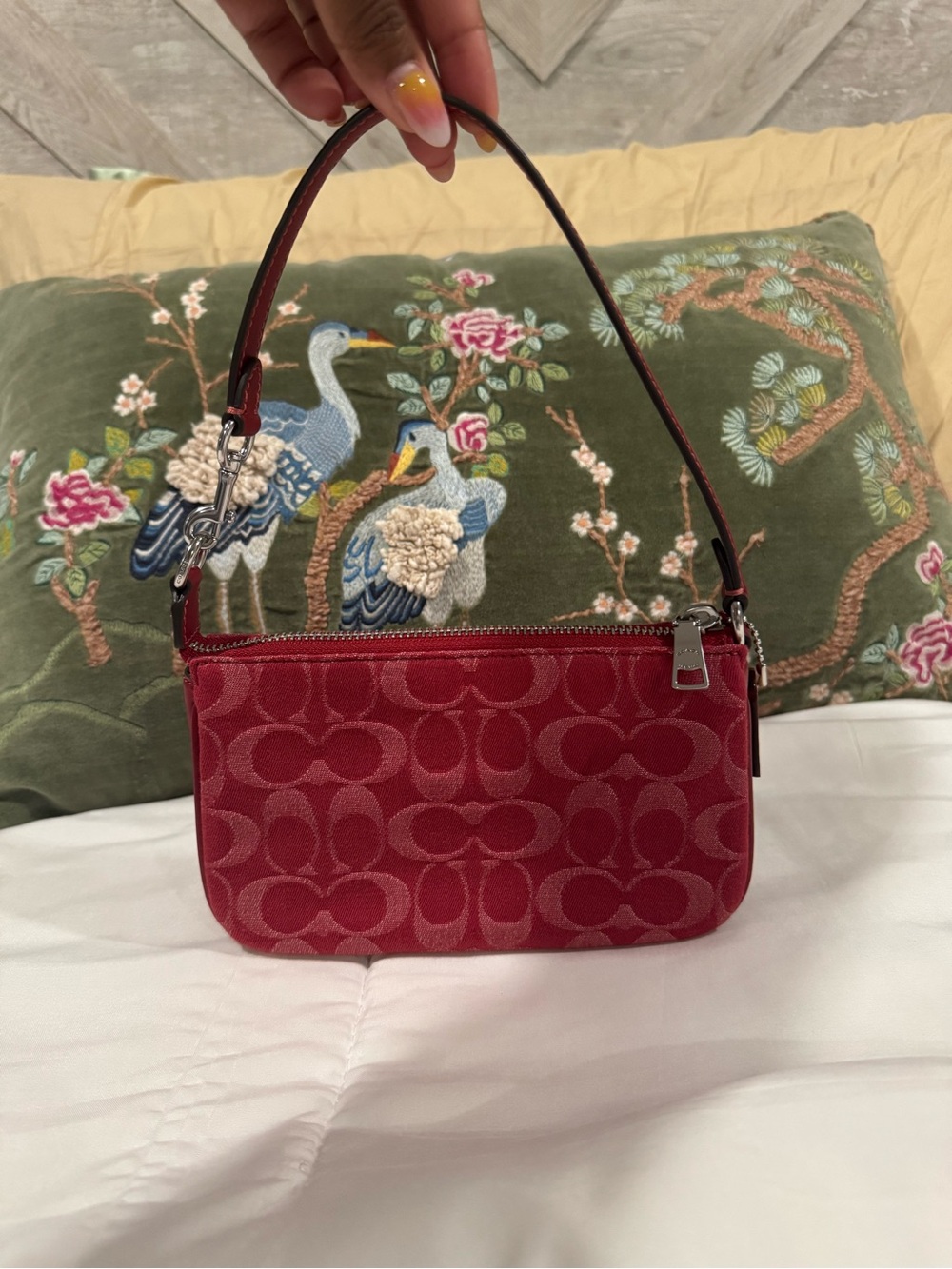 COACH Red Denim Nolita 19 - Picture 2 of 9